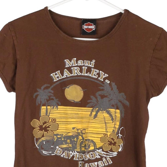 Vintage brown Maui, Hawaii Harley Davidson T-Shirt - womens large