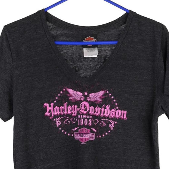 Vintage black Cherokee, North Carolina Harley Davidson T-Shirt - womens x-large