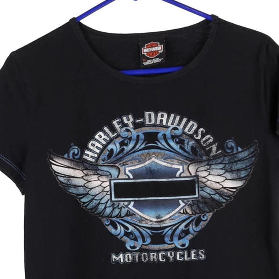 Vintage black Sauk City, Wisconsin Harley Davidson T-Shirt - womens x-large