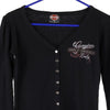 Vintage black Lynnwood, Washington Harley Davidson Long Sleeve T-Shirt - womens small