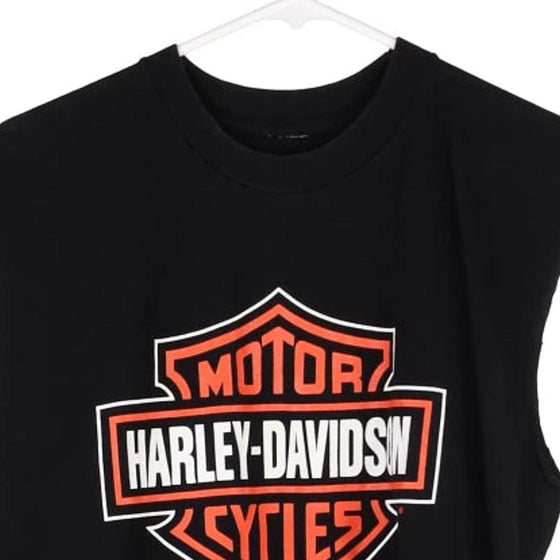Vintage black Sunbury, Ohio Harley Davidson Vest - mens x-large