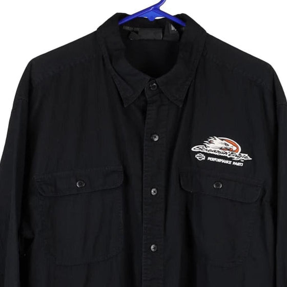 Vintage black Screamin' Eagle Harley Davidson Overshirt - mens x-large