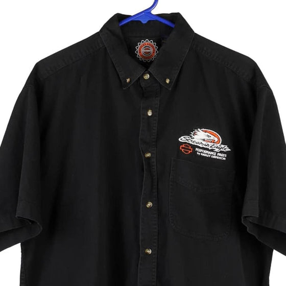 Vintage black Screamin' Eagle Harley Davidson Short Sleeve Shirt - mens x-large