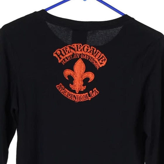 Vintage black Alexandria, Louisiana Harley Davidson Long Sleeve T-Shirt - womens large