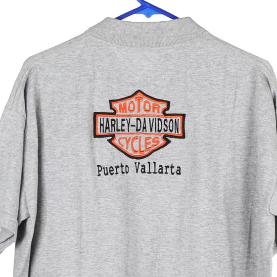 Vintage grey Puerto Vallarta Harley Davidson Polo Shirt - mens large