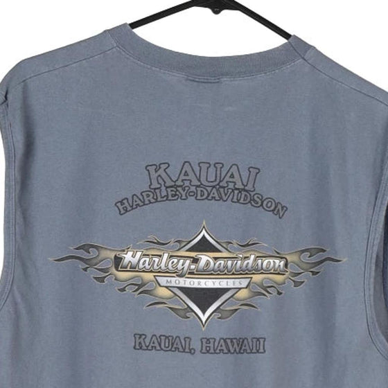 Vintage grey Kauai, Hawaii Harley Davidson Vest - mens x-large