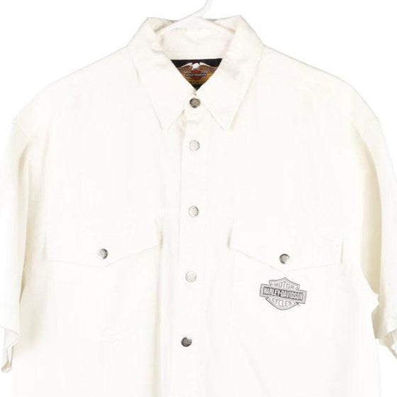Vintage white Harley Davidson Short Sleeve Shirt - mens large