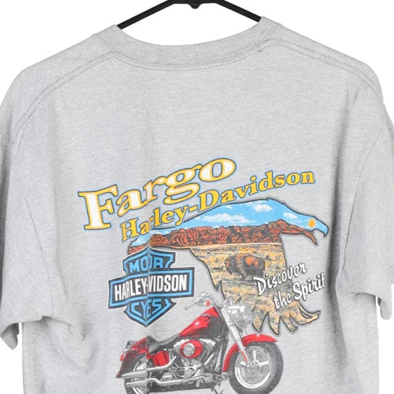 Vintage grey North Dakota, USA Harley Davidson T-Shirt - mens large