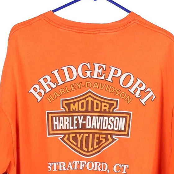 Vintage orange Stratford, Connecticut Harley Davidson T-Shirt - mens x-large