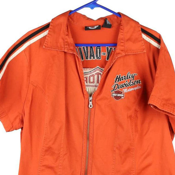Vintage orange Harley Davidson Short Sleeve Shirt - womens xx-large
