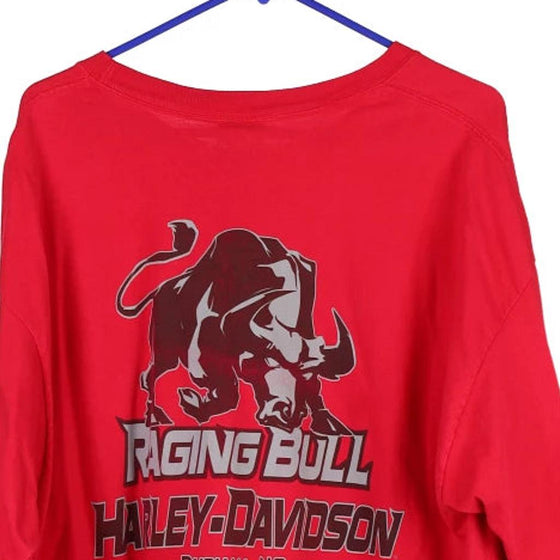 Vintage red Durham, North Carolina Harley Davidson Long Sleeve T-Shirt - mens xx-large