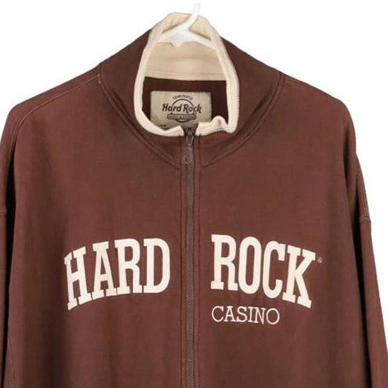 Vintage brown Hard Rock Cafe Zip Up - mens x-large