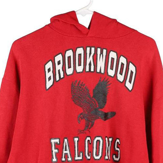 Vintage red Brookwood Falcons Russell Athletic Hoodie - mens large