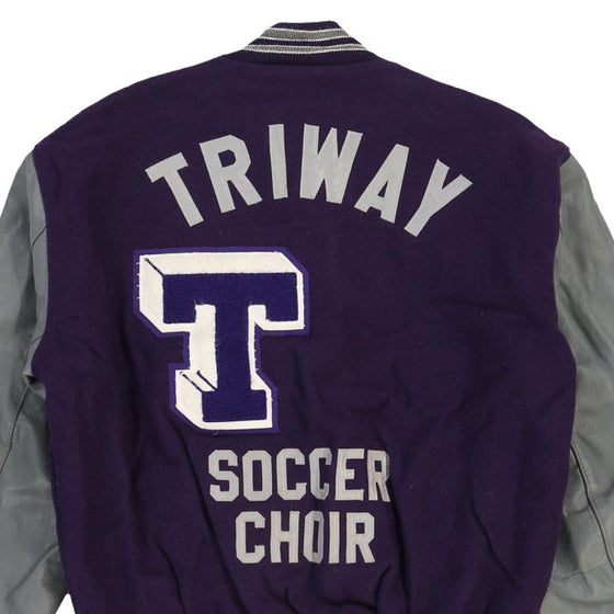 Vintage purple Triway Soccer Choir Delong Varsity Jacket - womens medium
