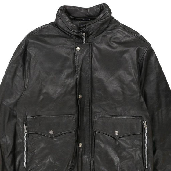 Vintage black Cinelli Leather Jacket - mens x-large
