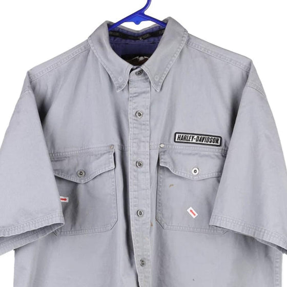 Vintage grey Harley Davidson Short Sleeve Shirt - mens large