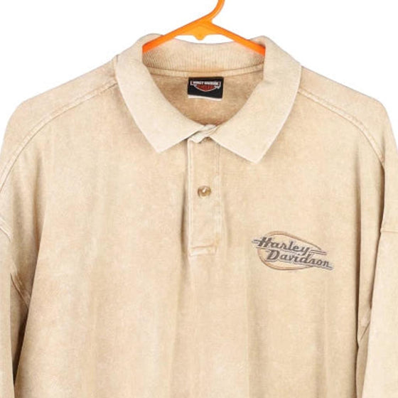 Vintage beige Charleston, South Carolina Harley Davidson Polo Shirt - mens xx-large