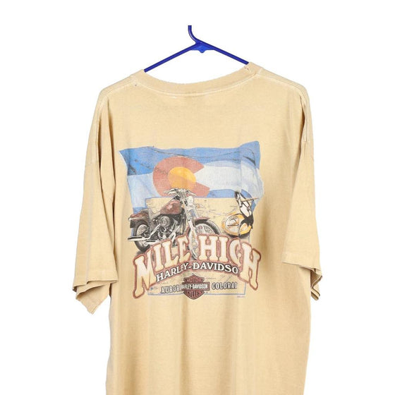 Vintage beige Mile High Aurora Colorado Harley Davidson T-Shirt - mens x-large
