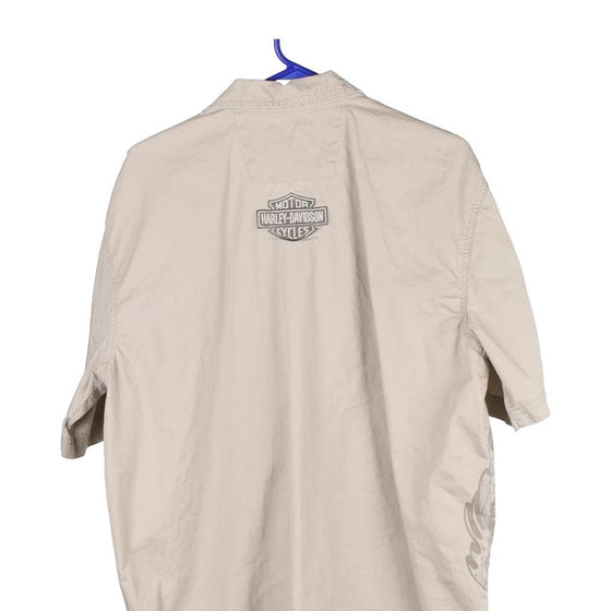Vintage beige Harley Davidson Short Sleeve Shirt - mens large