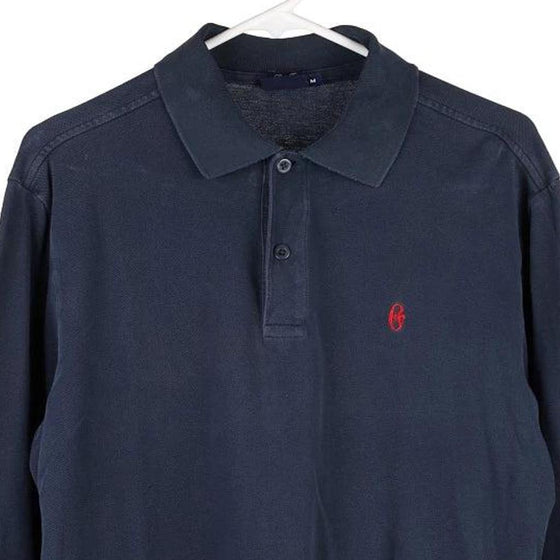 Vintage navy Conte Of Florence Long Sleeve Polo Shirt - mens medium