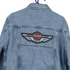 Vintage blue Harley Davidson Denim Jacket - womens x-large