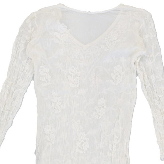 Unbranded Lace Mini Dress - Medium White Polyamide - Thrifted.com