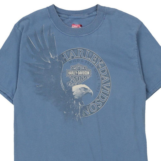 Pre-Loved blue Mackinaw City, Michigan Harley Davidson T-Shirt - mens x-small