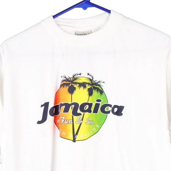 Vintage white Jamaica Reggae T-Shirt - mens medium