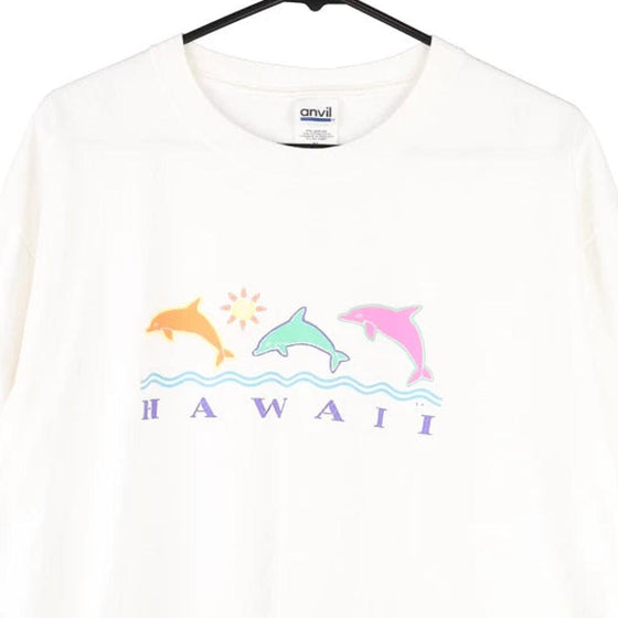 Vintage white Hawaii Anvil T-Shirt - womens x-large