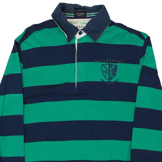 Vintage green Paul & Shark Rugby Shirt - mens medium