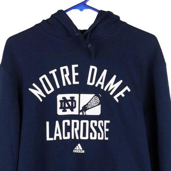 Vintage navy Notre Dame Lacrosse Adidas Hoodie - mens medium