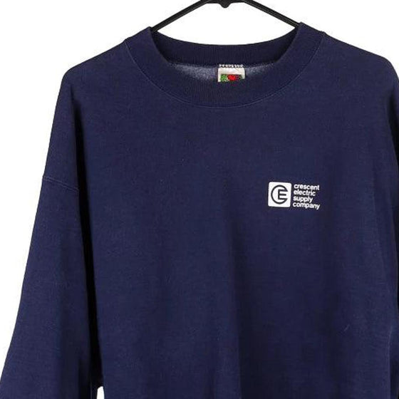 Vintage navy Cresent Electric Supply Company Fruit Of The Loom Sweatshirt - mens x-large