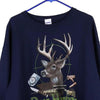 Vintage navy Deer Hunting Jerzees Sweatshirt - mens xx-large