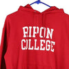 Vintage red Ripon College Champion Hoodie - mens medium