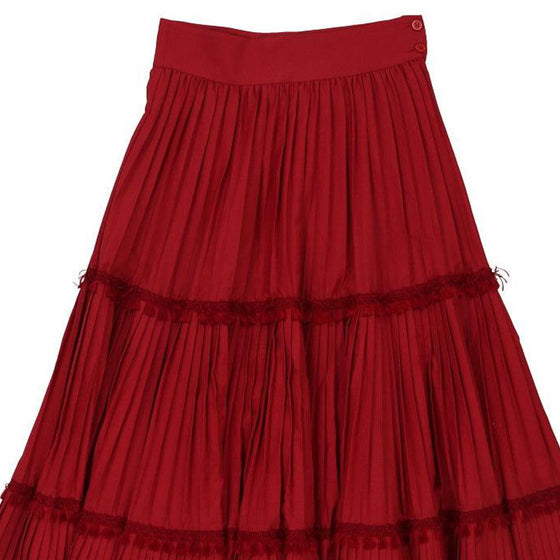 Vintage red Byblos Pleated Skirt - womens 27" waist