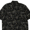 Vintage black Leoz Patterned Shirt - mens medium