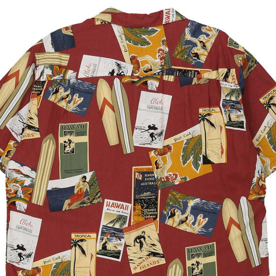 Vintage burgundy Quiksilver Hawaiian Shirt - mens x-large