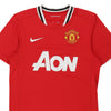 Pre-Loved red Manchester United F.C. 2011-12 Nike Football Shirt - mens small