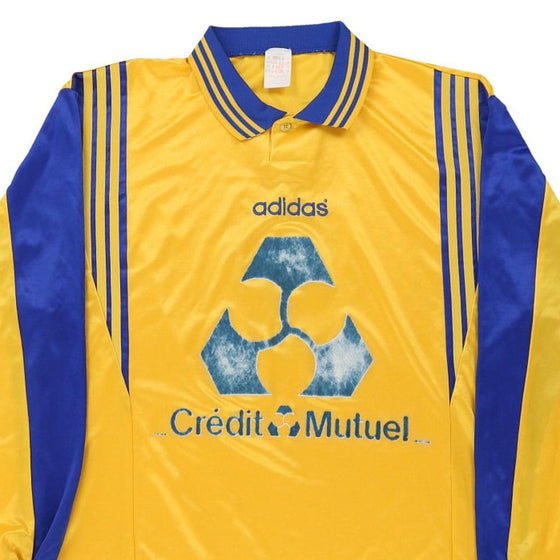 Vintage yellow Adidas Football Shirt - mens x-large