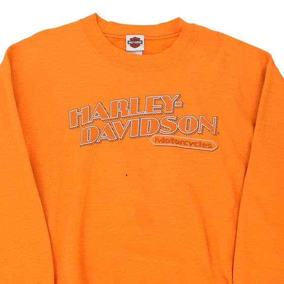 Vintage orange Black Diamond, Marion, Illinois Harley Davidson Sweatshirt - mens large