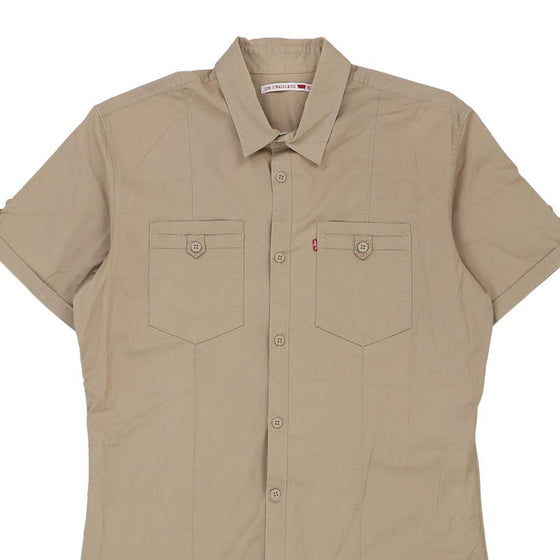Vintage beige Levis Short Sleeve Shirt - mens medium