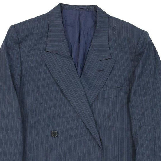 Morzotto Pinstripe Blazer - Large Navy Polyester Blend - Thrifted.com