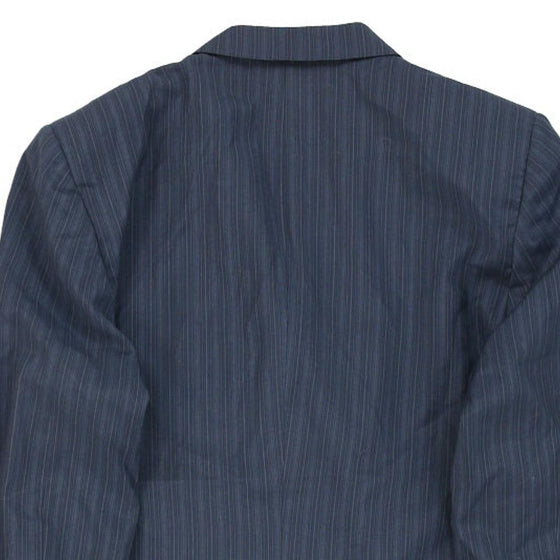 Morzotto Pinstripe Blazer - Large Navy Polyester Blend - Thrifted.com