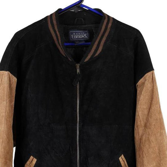Vintage black Basic Editions Varsity Jacket - mens x-large