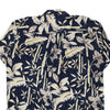 Vintage navy Imprints Hawaiian Shirt - mens x-large
