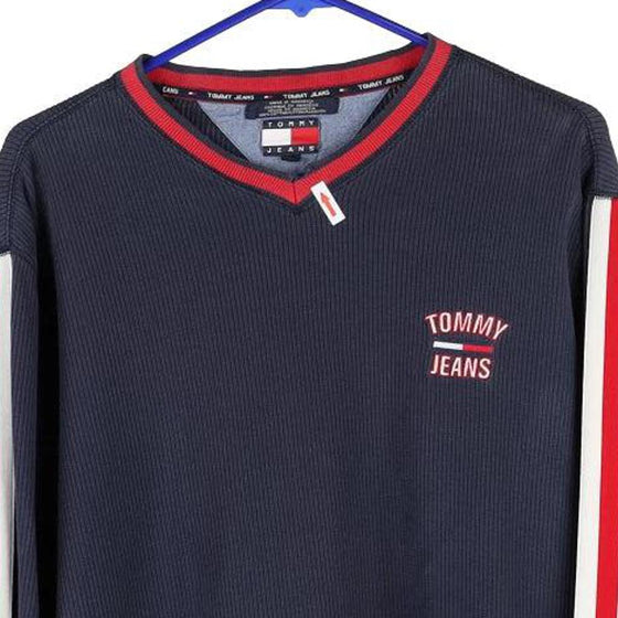 Vintage navy Tommy Jeans Jumper - mens medium