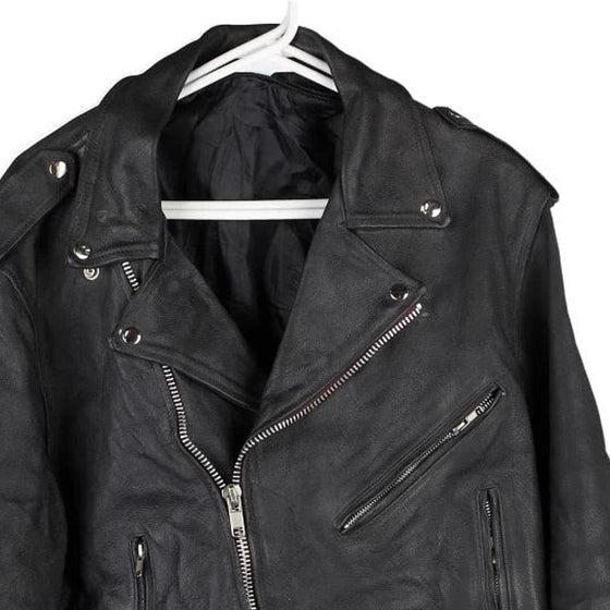 Vintage black Unbranded Leather Jacket - mens small