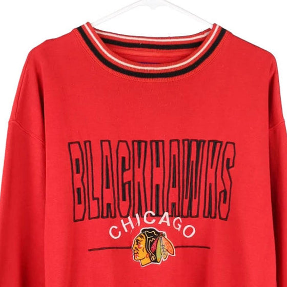 Vintage red Chicago Blackhawks Logo 7 Sweatshirt - mens large