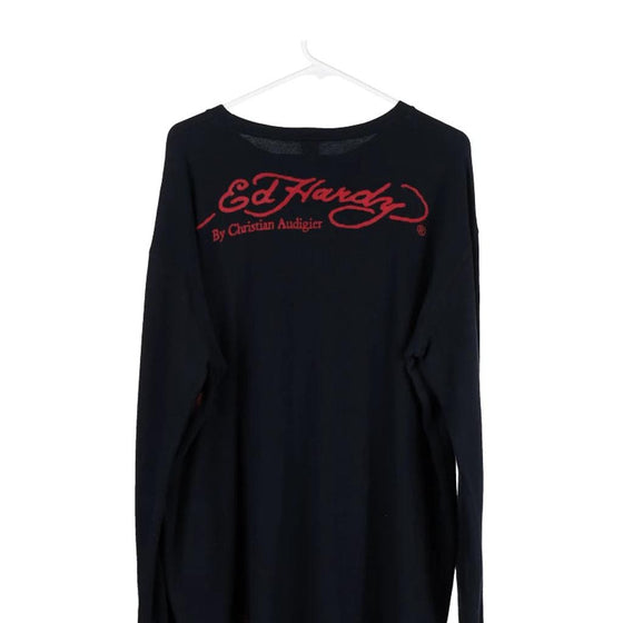Vintage black Ed Hardy Long Sleeve T-Shirt - mens x-large