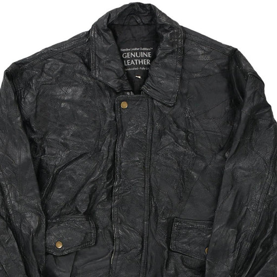 Vintage black Napoline Leather Jacket - mens large
